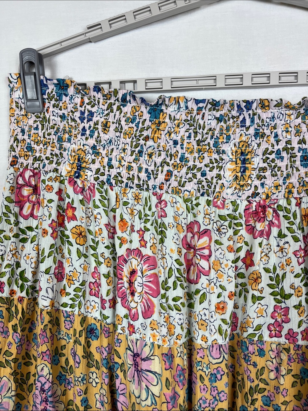 Angie Floral Patchwork Quilted Pull On Skirt - Picture 3 of 9